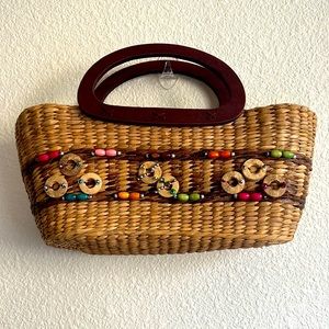 Retro straw‎ purse